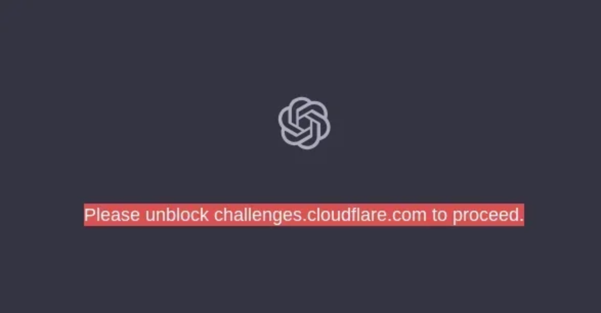 Message de déblocage de Cloudflare requis.