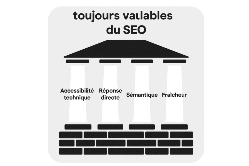 Les piliers essentiels du SEO illustrés.