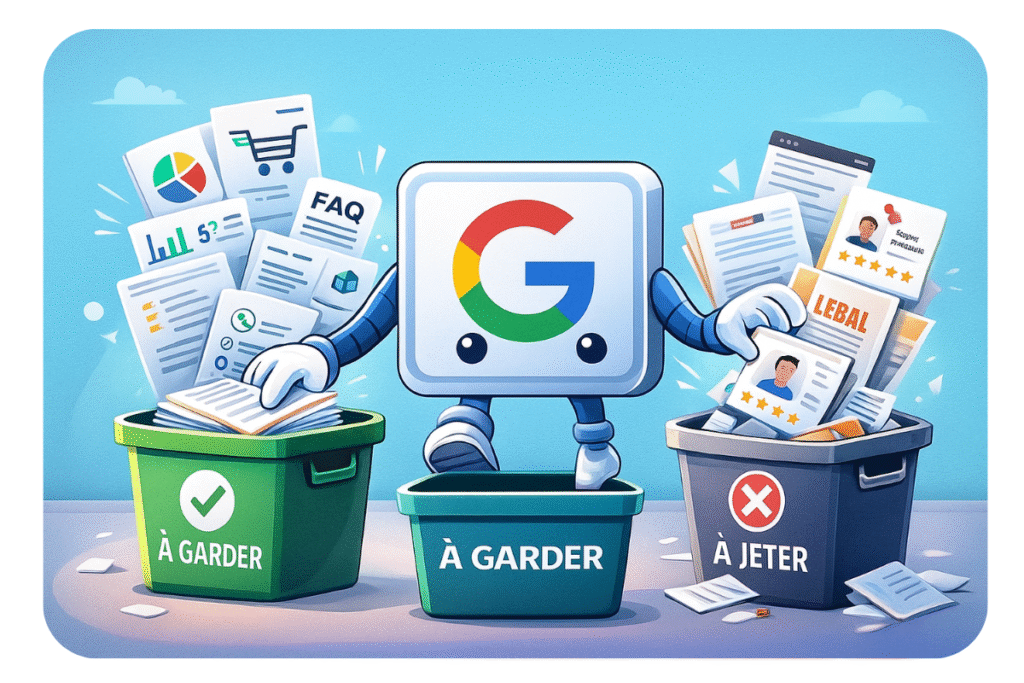 Robot trie documents entre conserver et jeter.