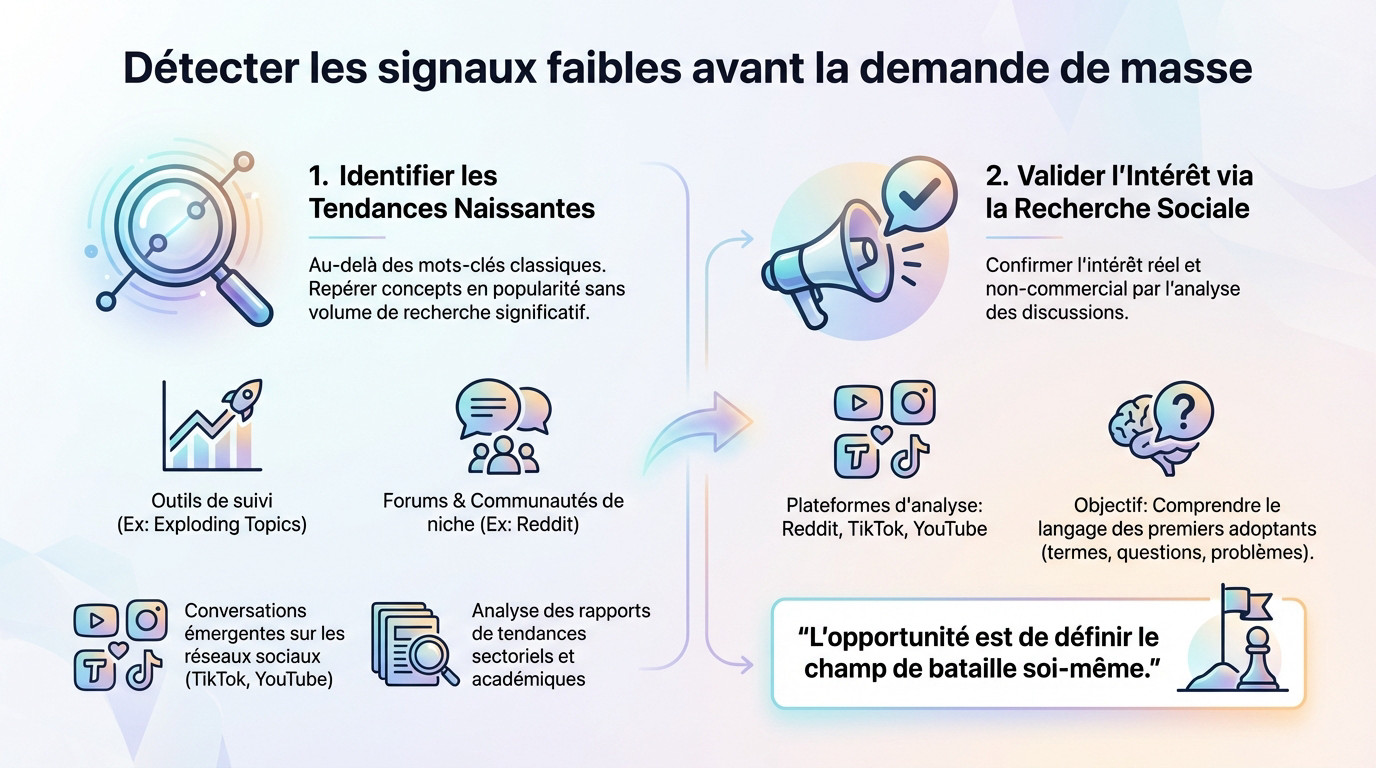 Analyse des signaux faibles et tendances SEO émergentes sur écran