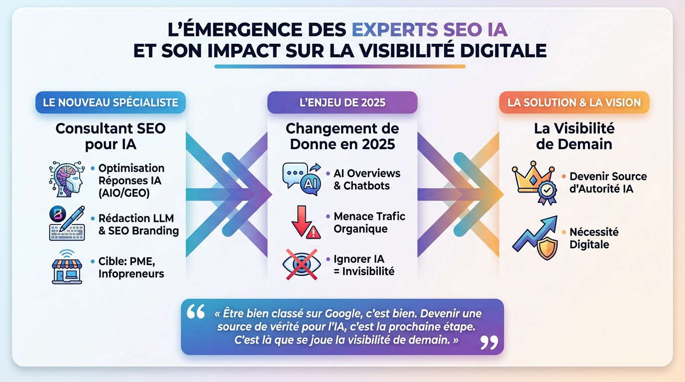 Consultant SEO travaillant sur l'optimisation pour les intelligences artificielles et les modèles de langage
