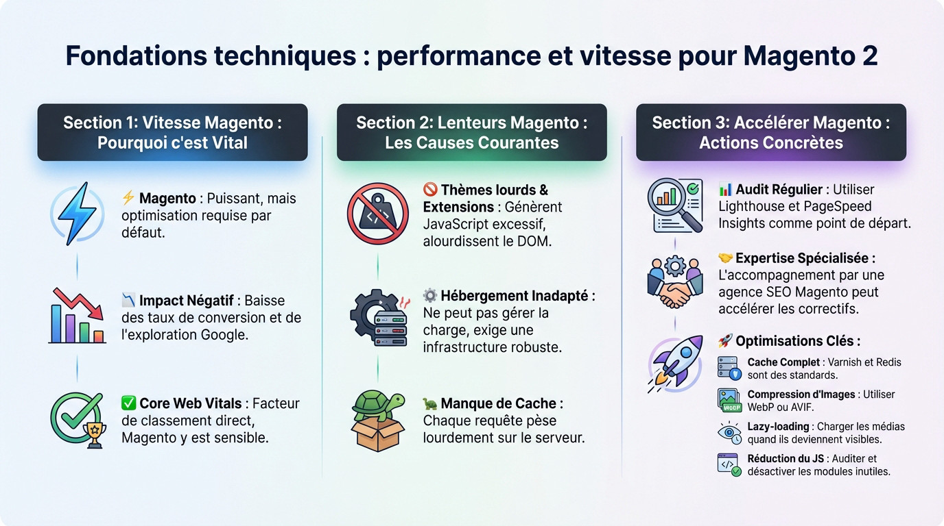 Optimisation de la vitesse et de la performance technique sur Magento 2