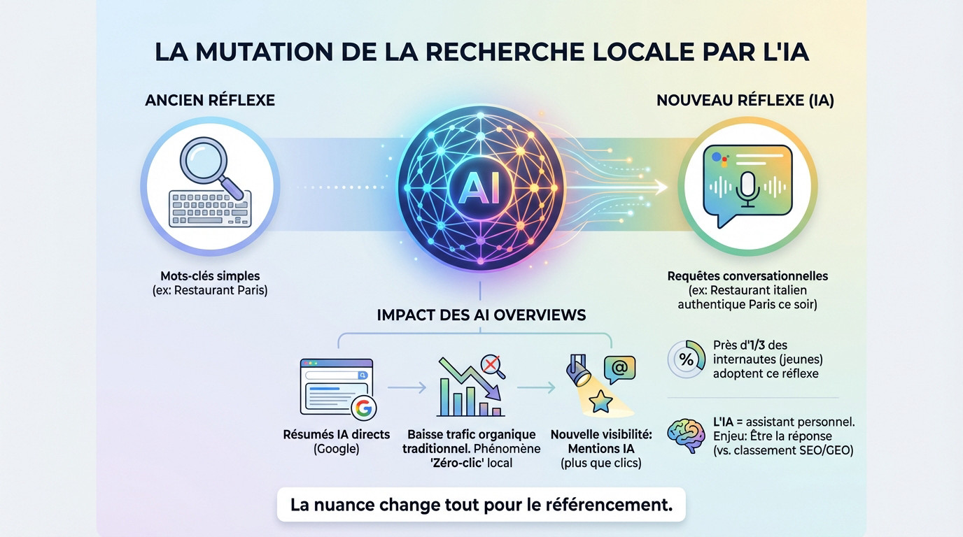 Illustration de la transformation de la recherche locale par l'intelligence artificielle