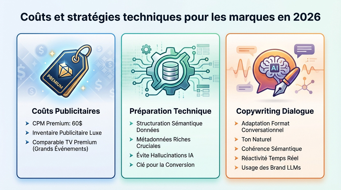 Stratégie publicitaire et coûts CPM pour les marques sur ChatGPT en 2026