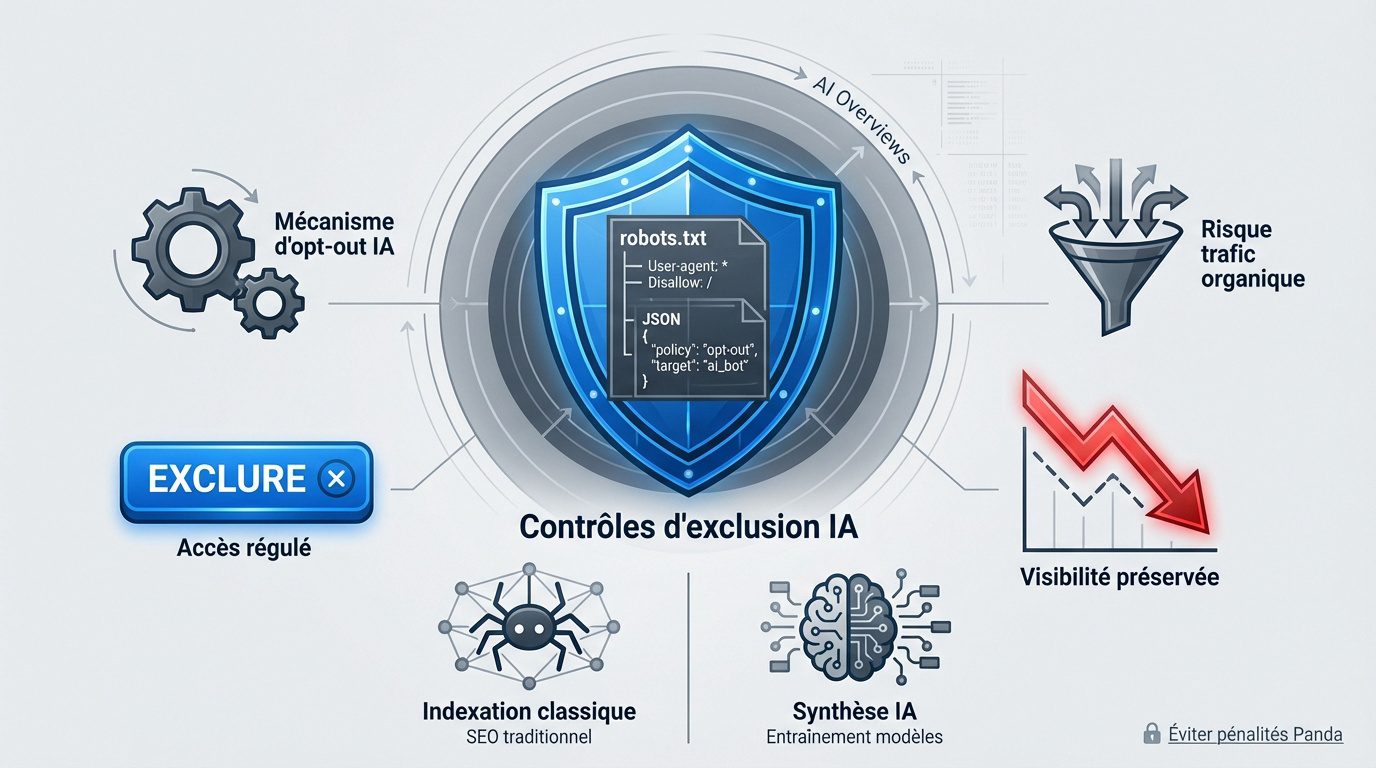 Interface de gestion des nouveaux contrôles d'exclusion de contenu pour l'IA Google