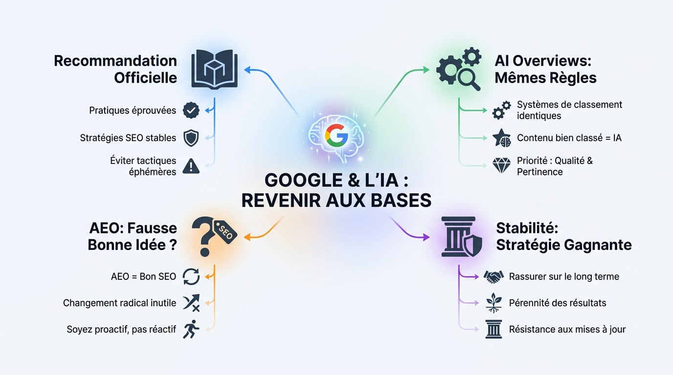 Illustration des pratiques fondamentales SEO face à l'intelligence artificielle selon Google