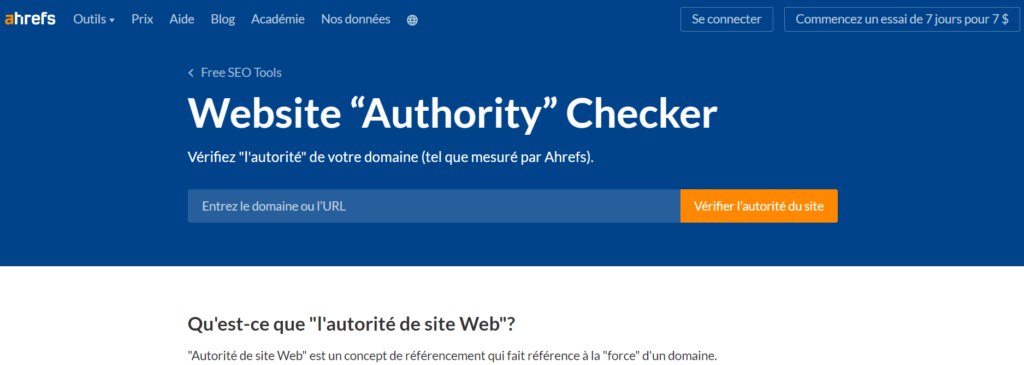 Autorité et Netlinking Ahrefs