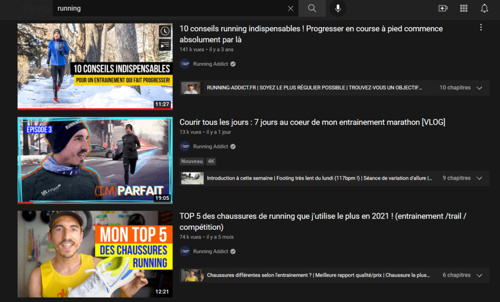 Exemple référencement YouTube