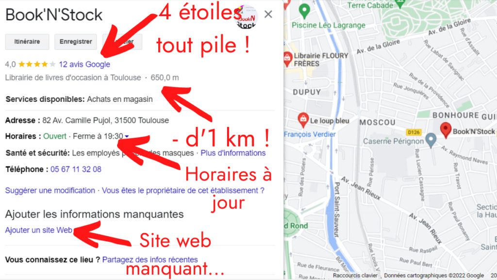 Exemple Google Maps référencement local