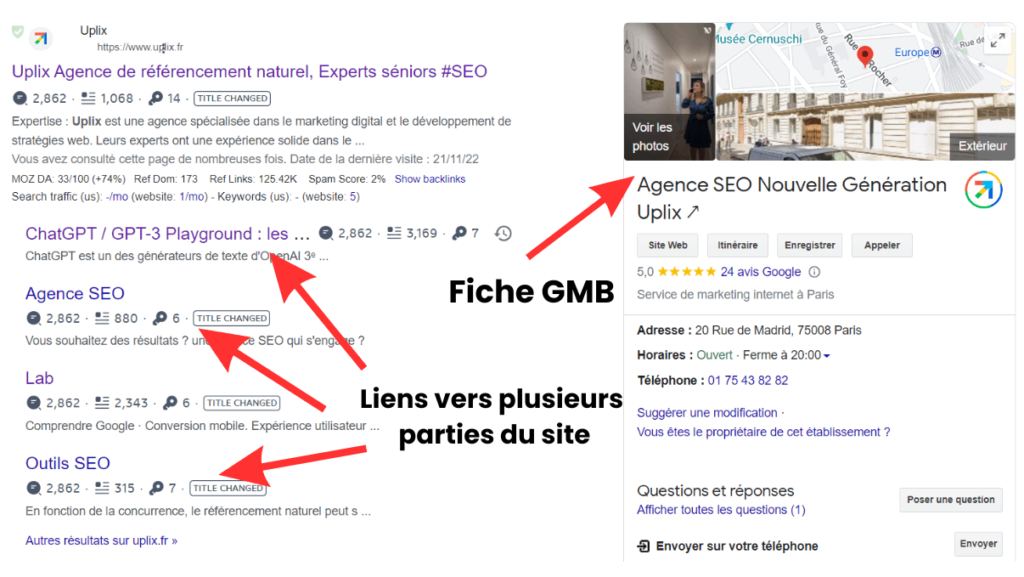 Exemple fiche établissement site Uplix