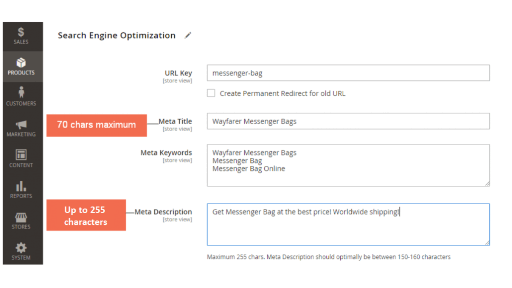 Meta descrption magento