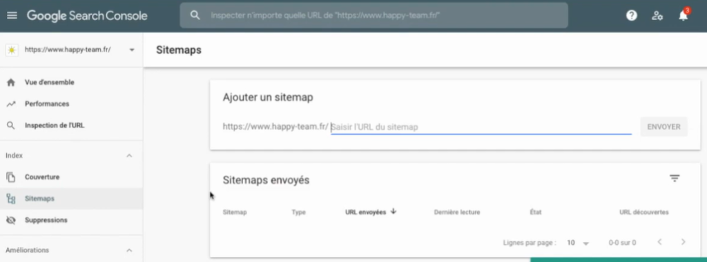 Ajouter Site map sur la Search console