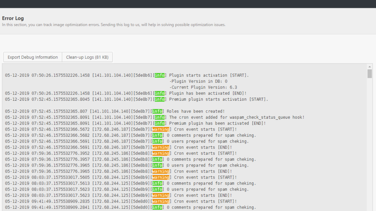 Titan Anti-spam & Security interface