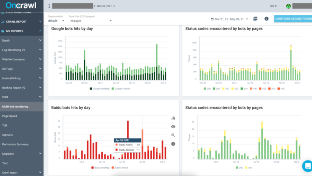 Analyse de logs Oncrawl