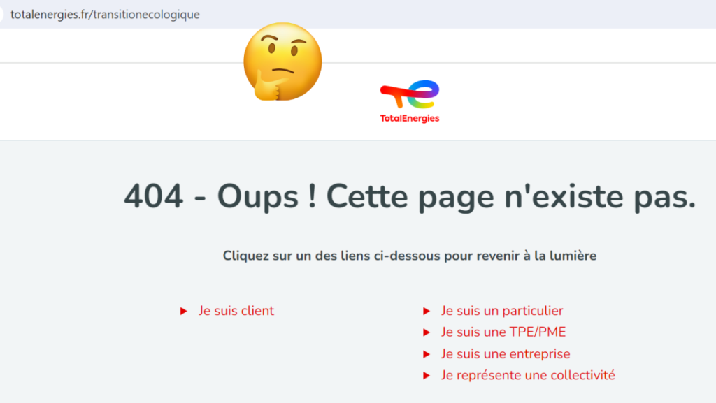 Exemple d'erreur 404 troll total énergie