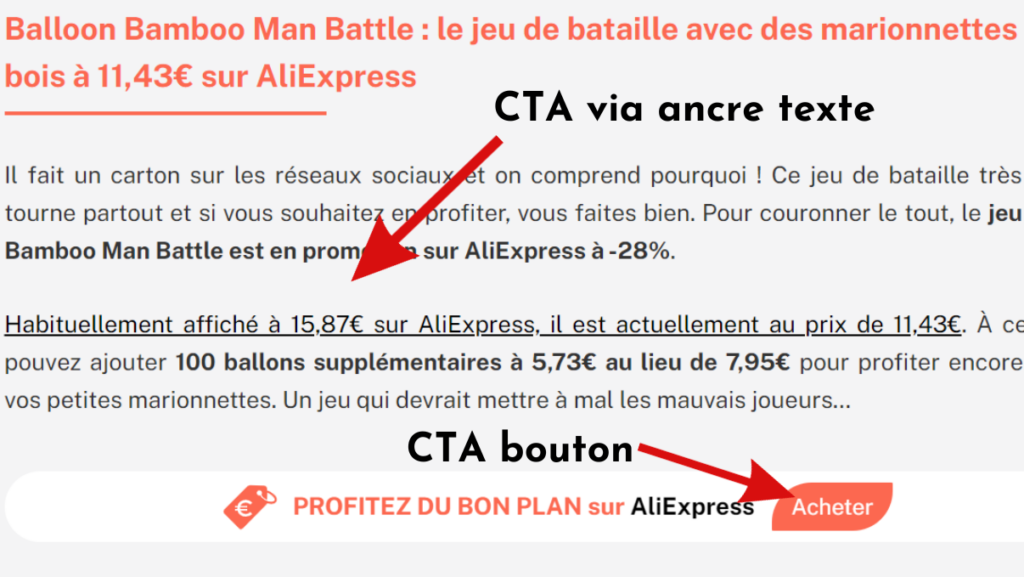 Exemples call to action