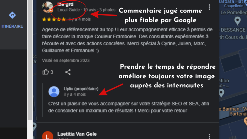 Fiche GMB comment gérer les avis