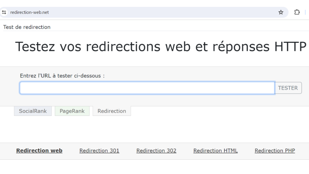 test en ligne redirection 301