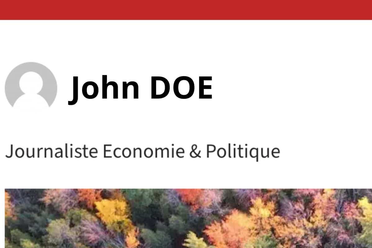 Une biographie d'auteur très courte sur un site Web