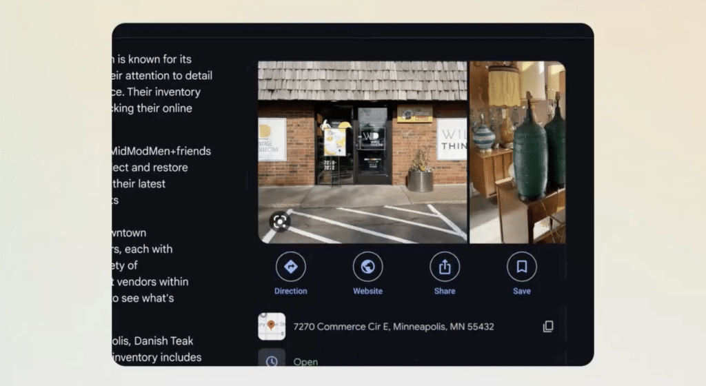 Un autre exemple de Google AI Mode
