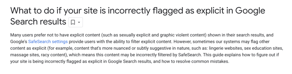 Les contenus ciblés par Google SafeSearch