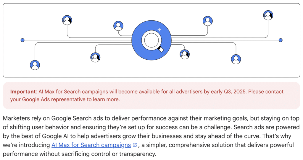 Google vient d'annoncer l'arrivée prochaine de AI Max dans Google Ads