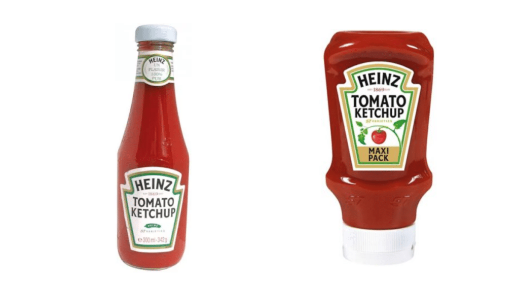 Versus ux sur des bouteilles de ketchup
