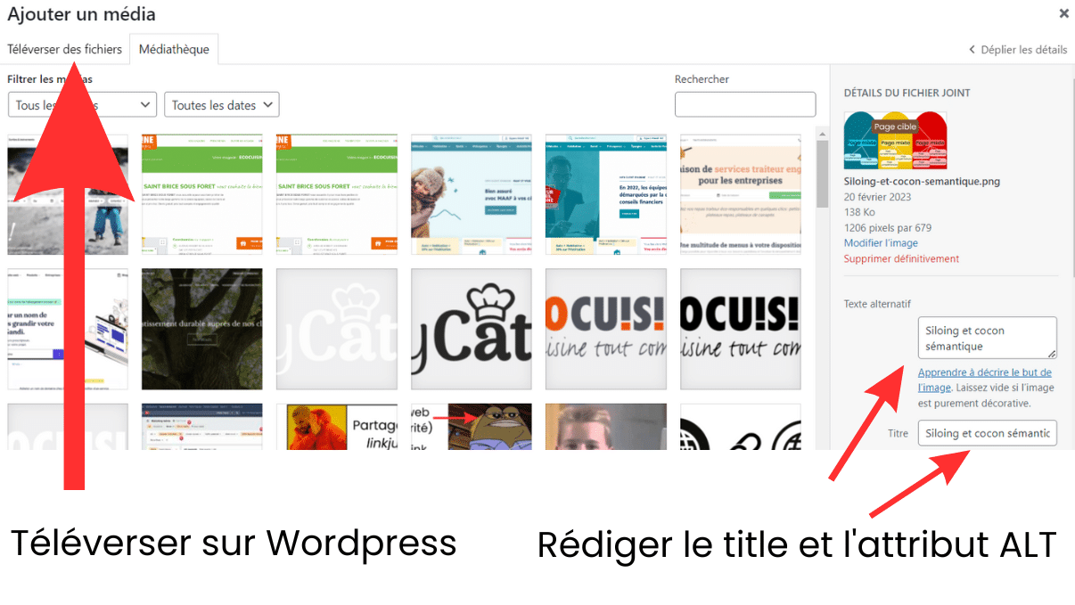 Téléverser sur Wordpress