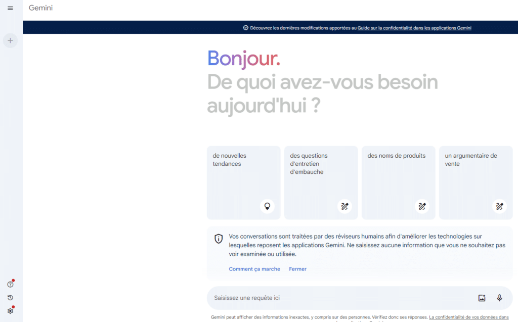 google gemini protection donnees