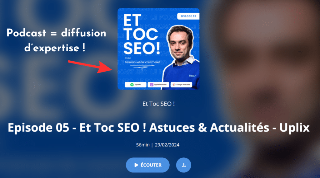 Page de podcast SEO Uplix
