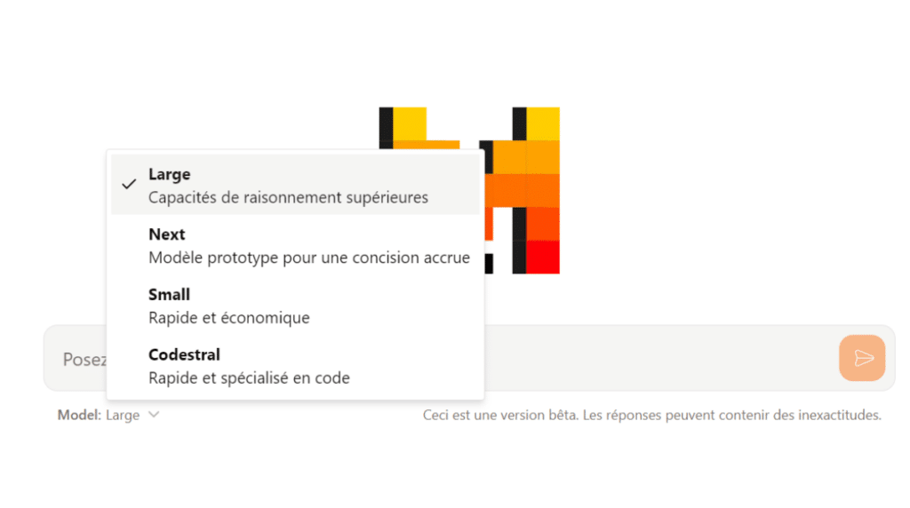Modèles Le Chat Mistral AI