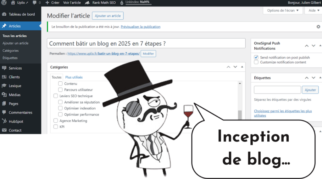 Exemple d'interface WordPress