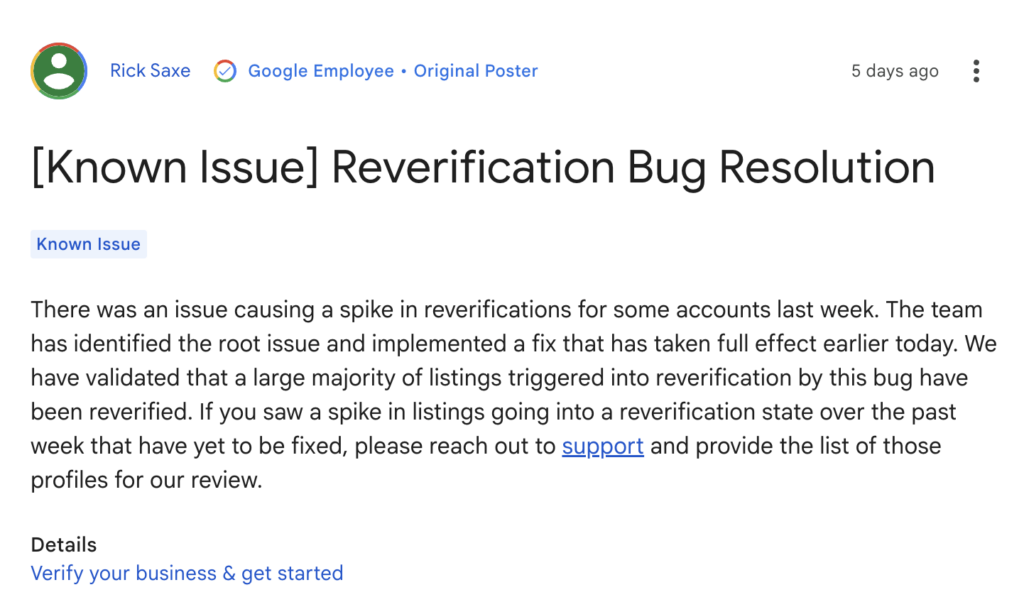 Suspensions de profils Google My Business. Un bug ?