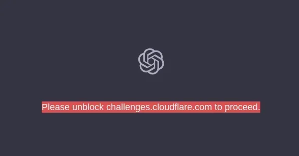 Message de déblocage de Cloudflare requis.