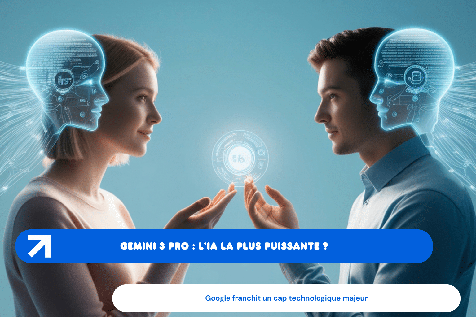 Personnes échangeant une lumière, IA symbolisée.