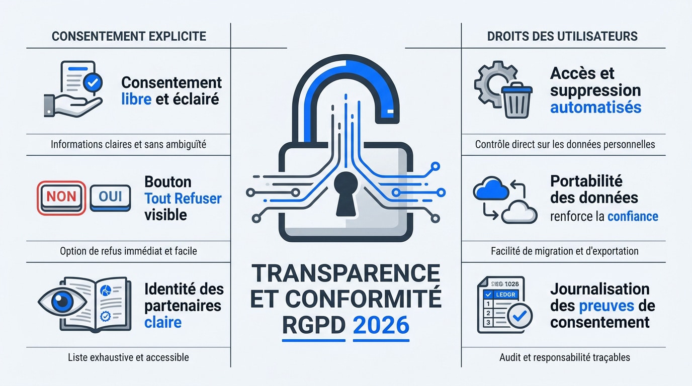 Conformité RGPD et transparence du tracking publicitaire en 2026