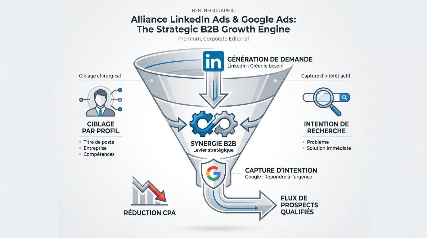 Synergie entre LinkedIn Ads et Google Ads pour le marketing B2B