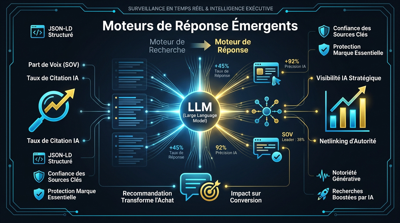 Schéma stratégique des moteurs de réponse IA pour les entreprises