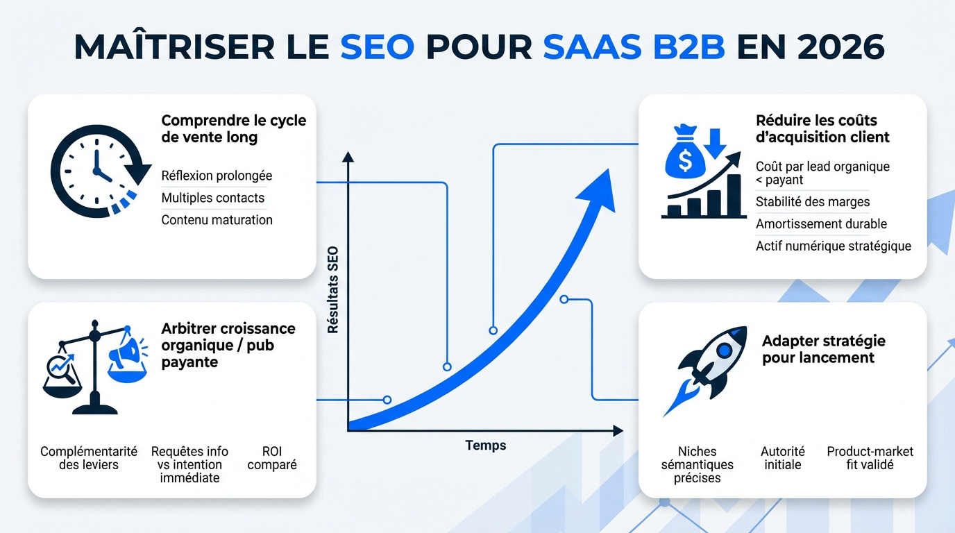Stratégie SEO pour SaaS B2B et croissance organique 2026