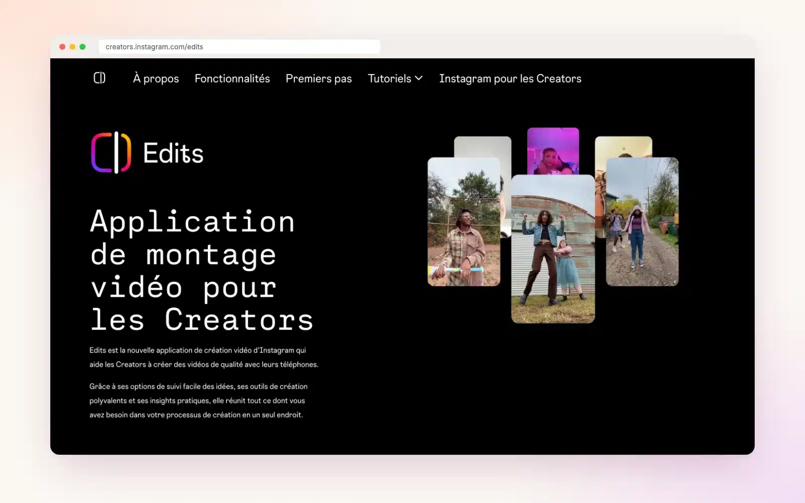 Application montage vidéo Instagram pour créateurs