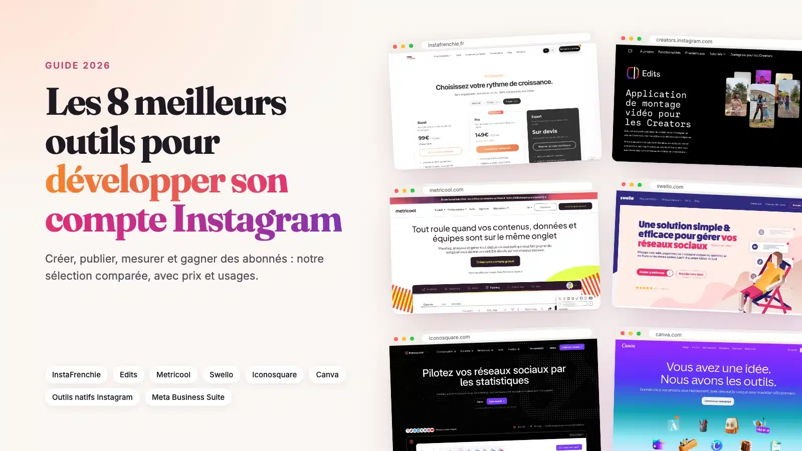 Meilleurs outils pour développer compte Instagram en 2026